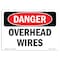 Signmission Safety Sign, OSHA Danger, 7" Height, 10" Width, Overhead Wires, Landscape OS-DS-D-710-L-2290 - alternate 1